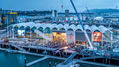 4 Sep 2019 - Emirates Team New Zealand Boat Launch Te Aihe - Americas Cup 2021